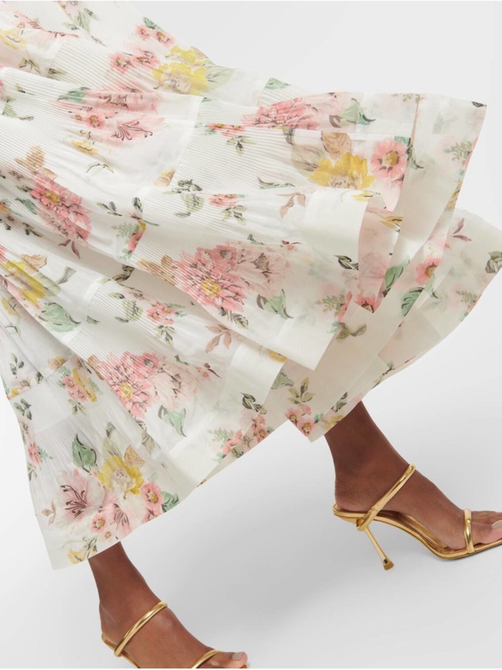Zimmermann White Floral Maxi Skirt with Pink and Yellow Blooms - Picture 4 of 12